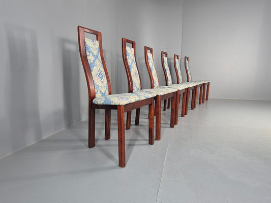 6 Vintage Danish 1980s Dining Chairs Retro Post Modern EB12264