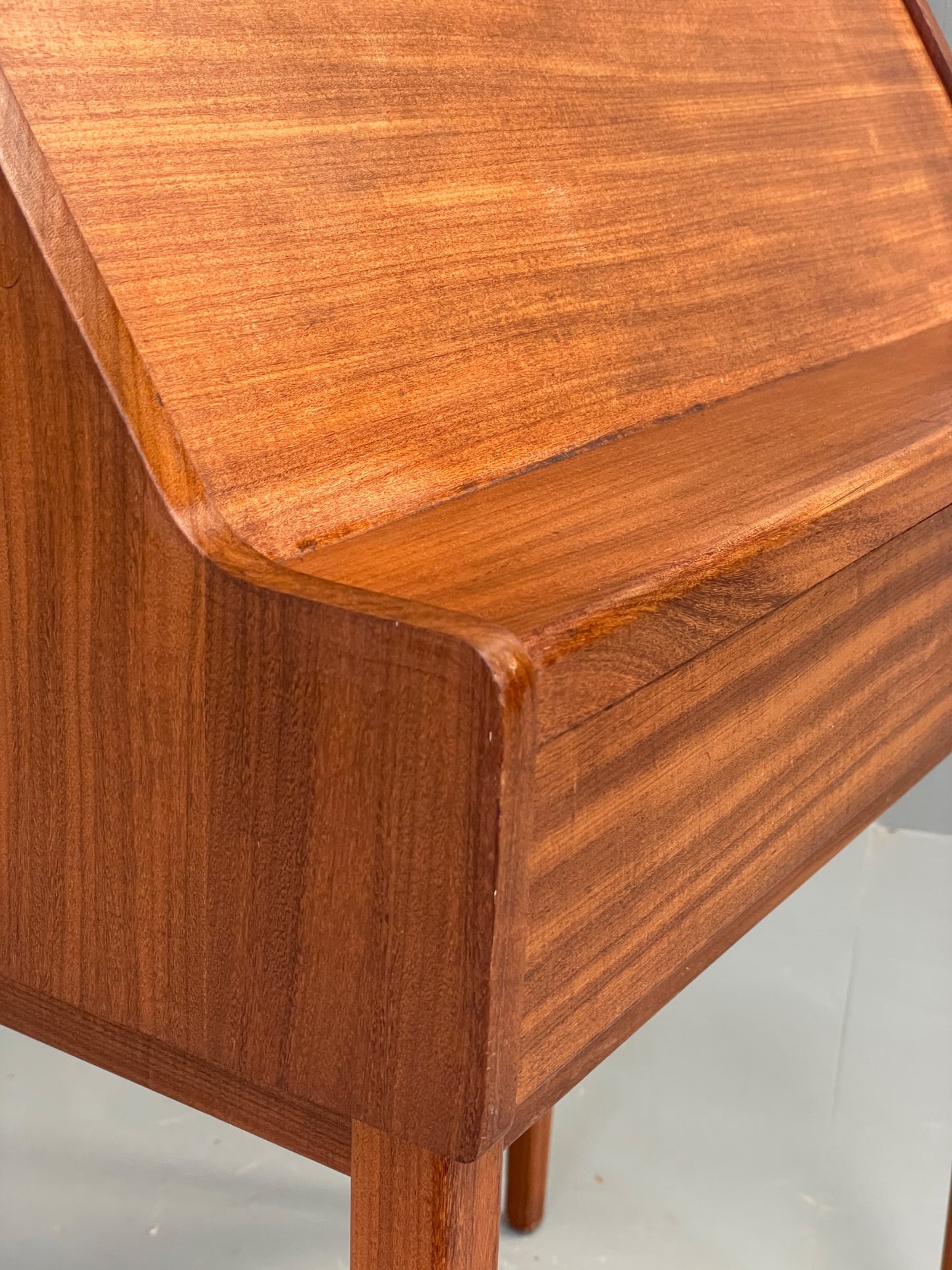 Vintage Teak Writing Desk 1950s Mid Century Retro Drop Door Solid Legs EB12295