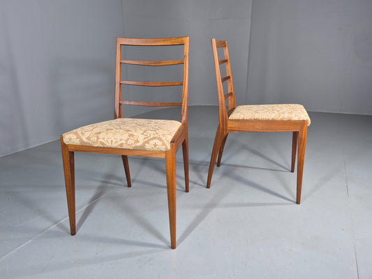 2 Vintage McIntosh Dining Chairs Teak frames Floral Upholstery 1960s EB12862