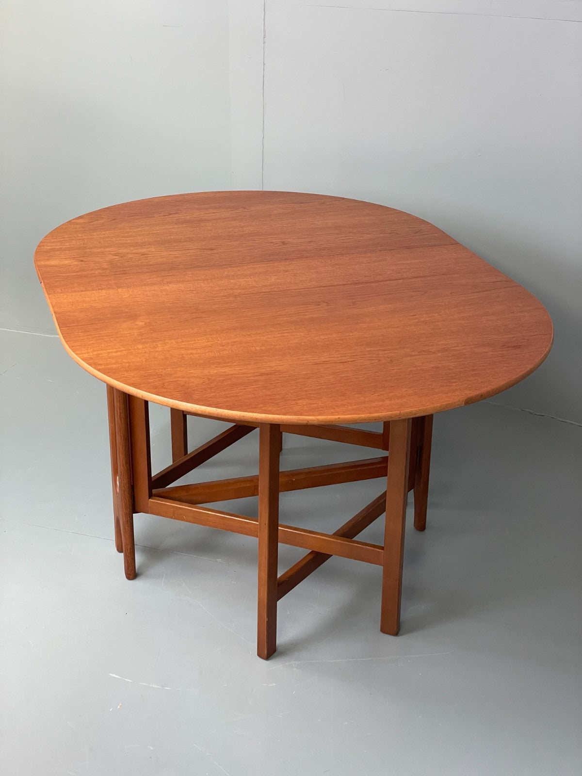 Vintage Teak Dropleaf Table By Jentique 1960s Oval Beech Retro EB11695 MWOO