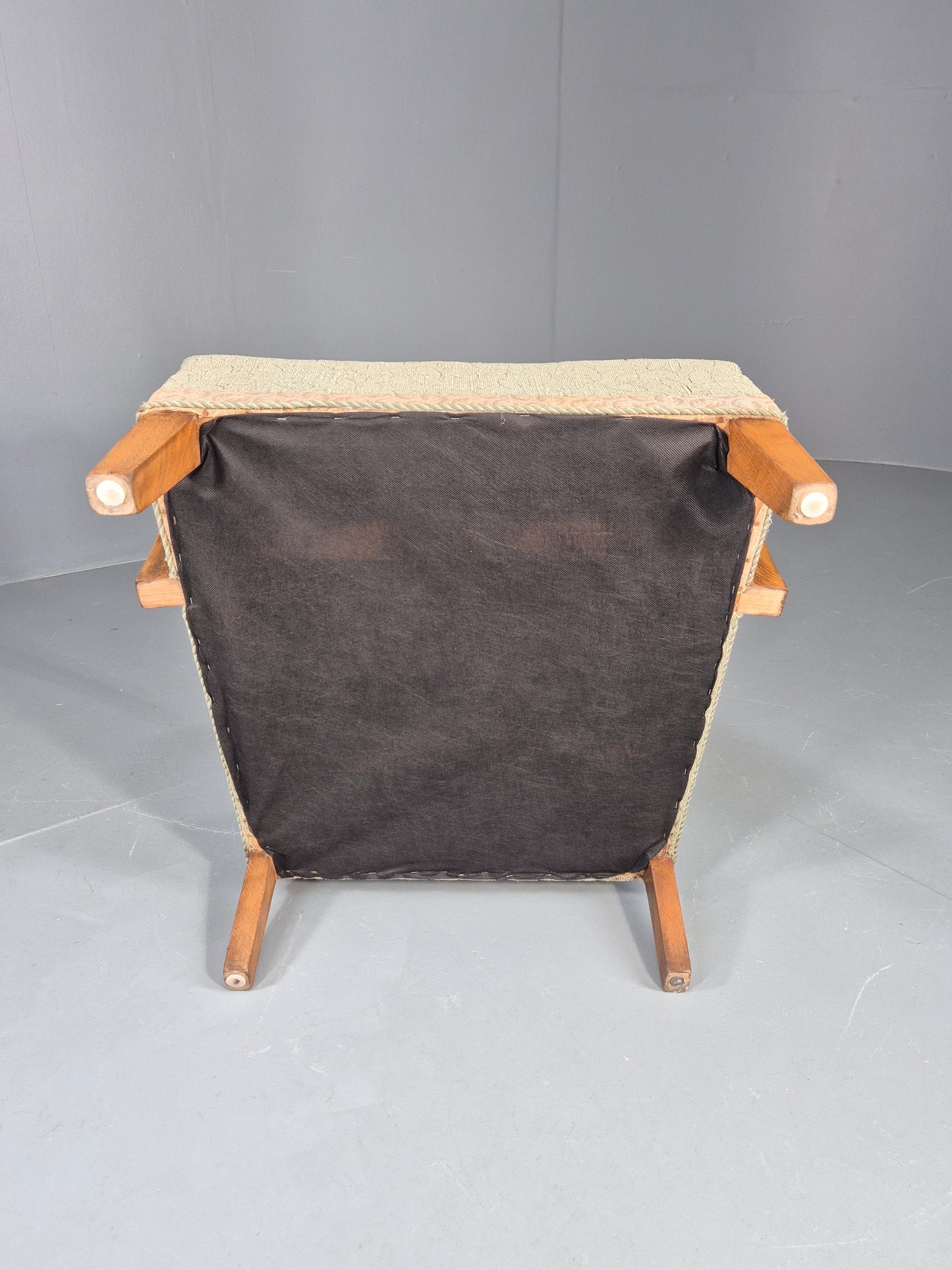Vintage Art Deco Danish Armchair Beech Frames Original Upholstery EB11956