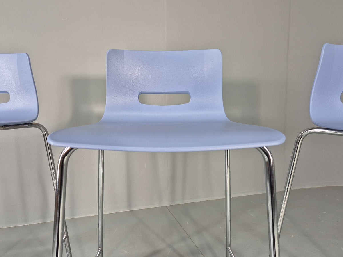 3 Modern Design Bar Stools Allermuir Casper Low Back Blue EB13000