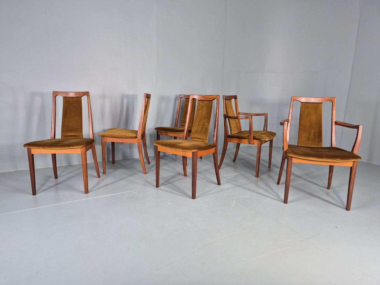 6 Vintage G Plan Dining Chairs Teak Frames 1980s Retro Mid Century EB12832