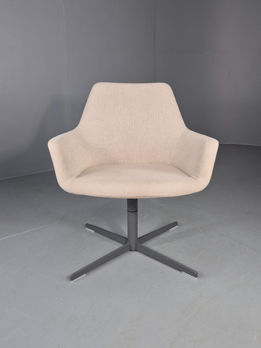 Vintage Swivel Tub Chair Hitch Mylius Modern Design Retro Cream EB12846
