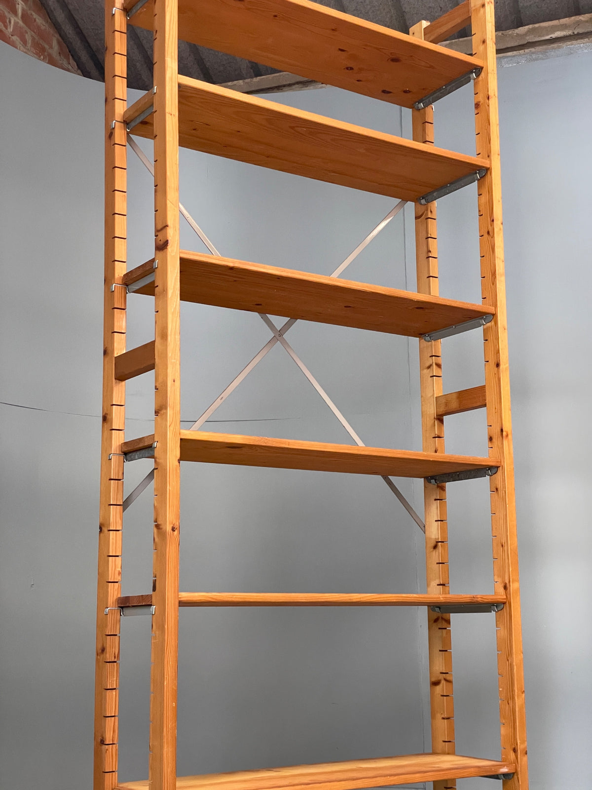 Vintage Pine Shelving Unit Adjustable Modular Open Retro Bruynzeel Solid EB13162