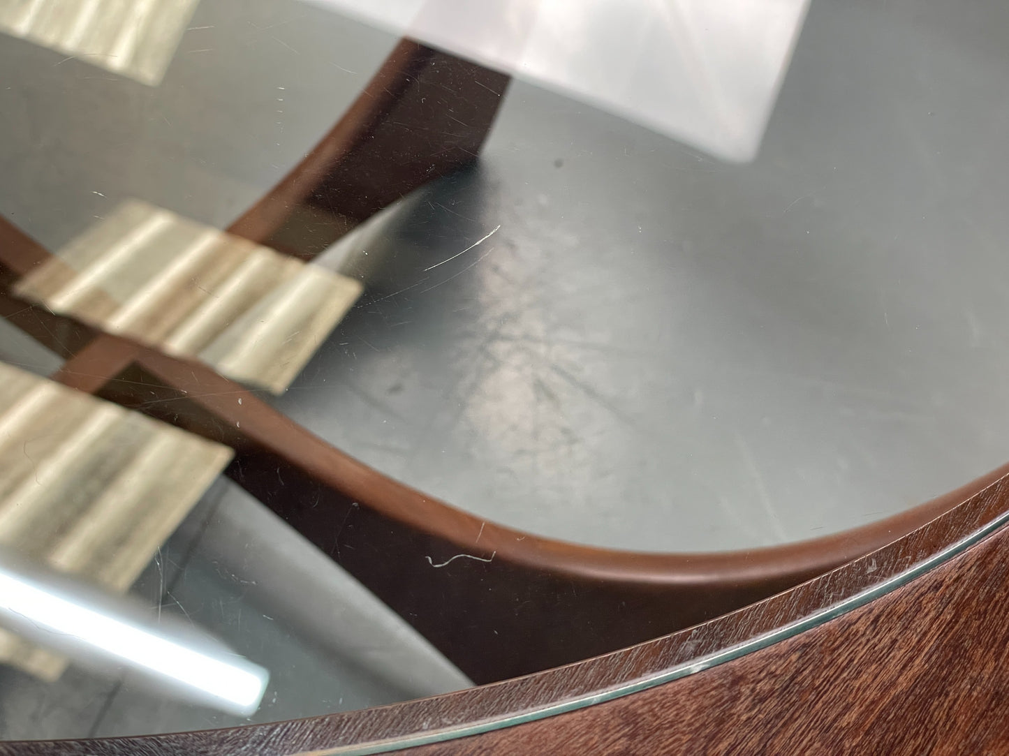 G Plan Astro Coffee Table Round Teak 1960s Mid Century Vintage Glass Top EB12072