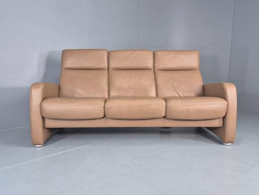 Vintage 3 Seater Leather Sofa Ergoline 1990s Retro Quality Modern Design EB11001
