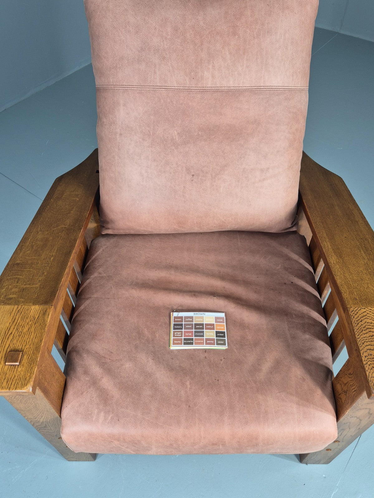 Vintage Stickley Mission Chair Leather Upholstery Arts and Crafts Oak EB12483