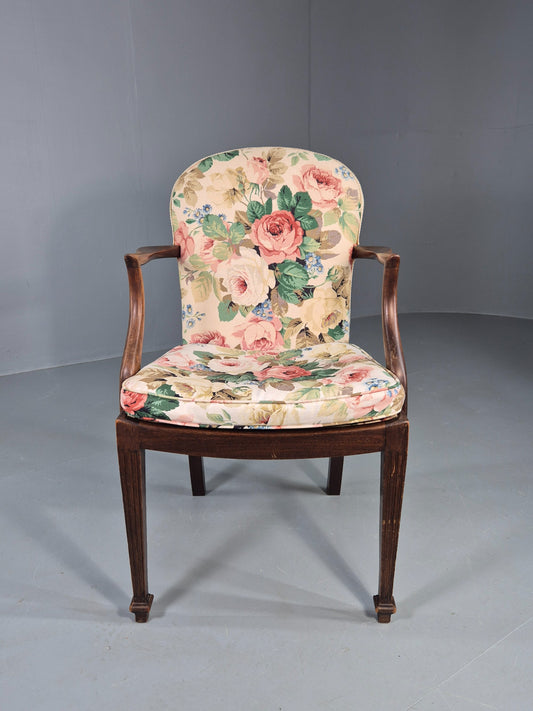 Vintage Parker Knoll Armchair in Floral Cotton Print 1950s Retro EB12536