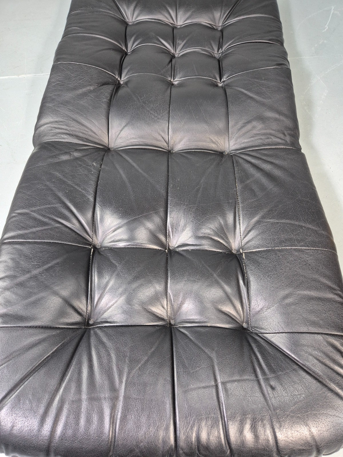 Vintage Danish Leather and Vinyl Lounge Chair Bent Wood Frame 80s Retro EB13076