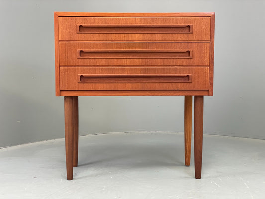 Vintage Chest Of Drawers Teak 1960s Danish Mid Century Small Bedside EB12606