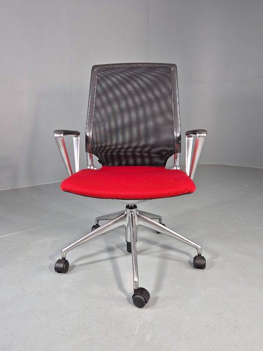Vintage Vitra Media Office Chair Red and Black EB12244