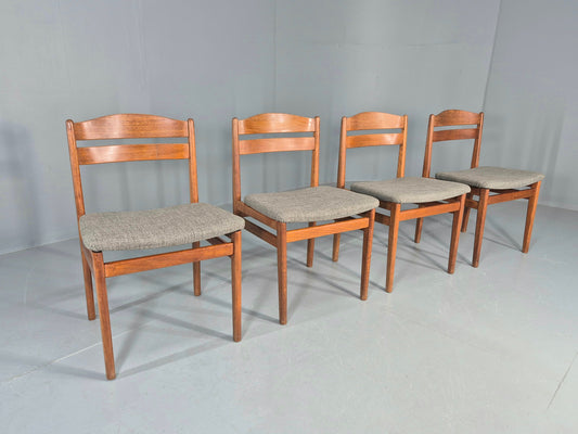 4 Vintage Danish Dining Chairs Teak Frames New Upholstery Boltinge 1970s EB12263