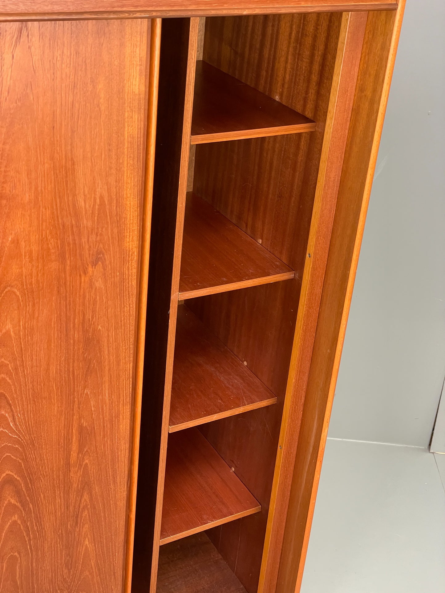 Vintage Austinsuite Teak Wardrobe Retro 1970s Shelves Clothes Cupboard EB12078