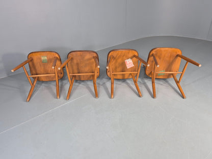 4 Vintage 1970s Retro Dining Chairs Scandinavian Stick Back Design EB12257