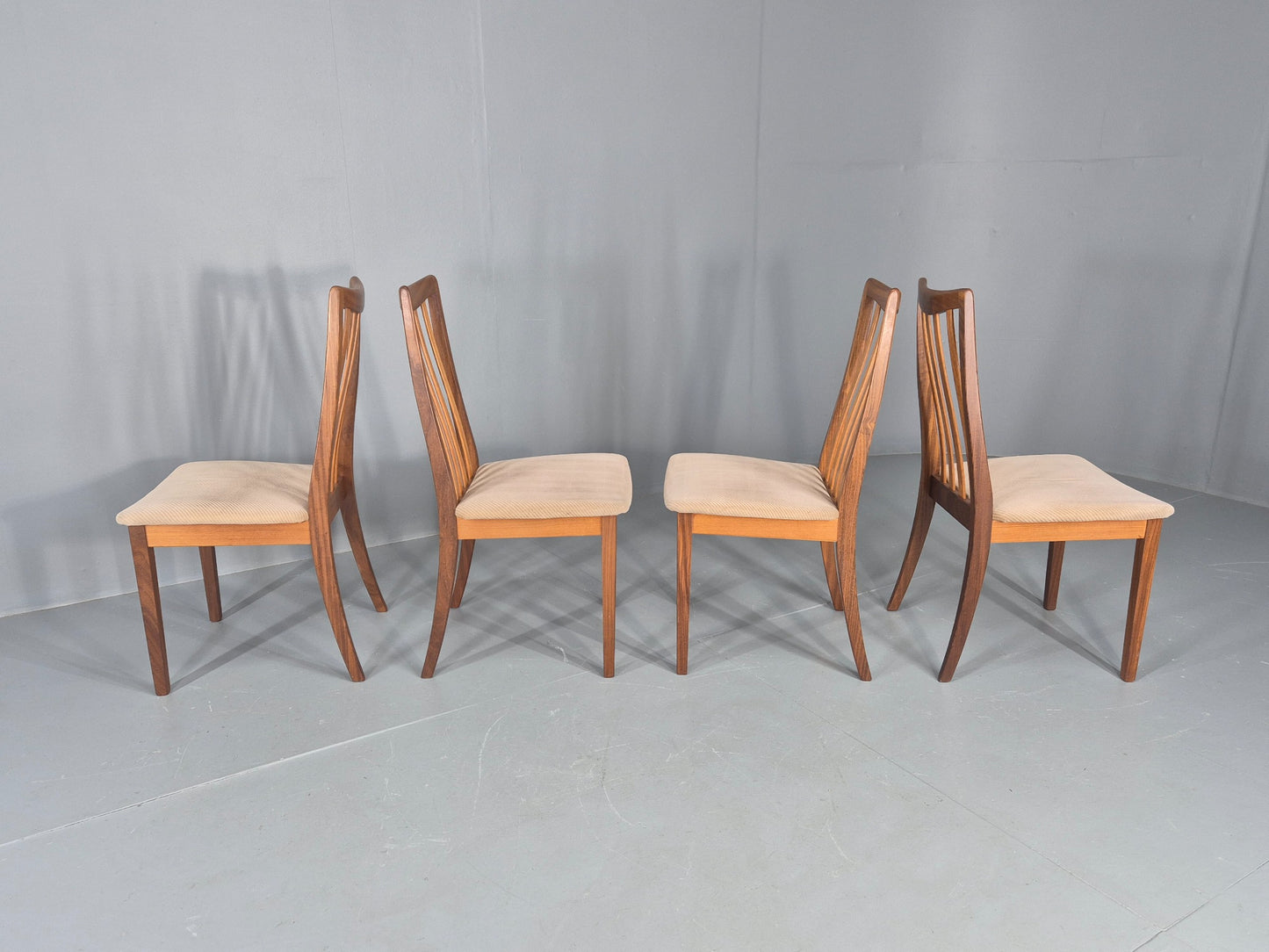 4  Vintage G Plan Dining Chairs Fresco Range Teak 1970s Retro MCM EB12461