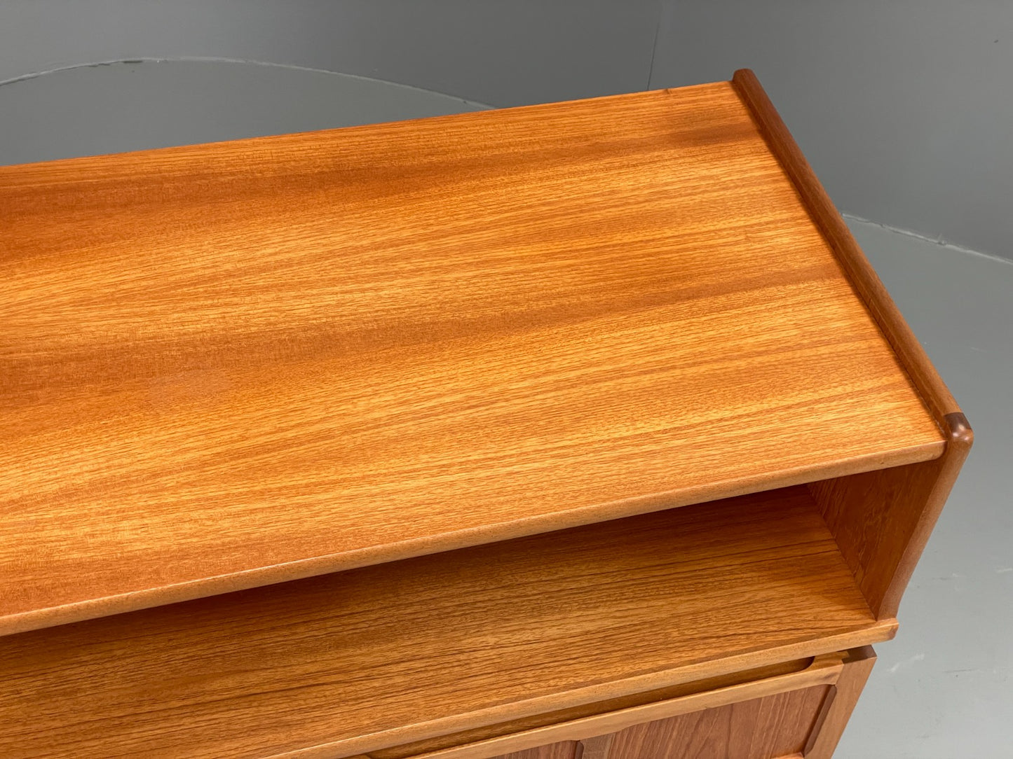 Vintage Teak Media Unit Tv Nathan Squares Design Retro EB11973