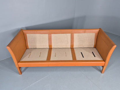 Vintage 3 Seater Sofa Danish Mid Century Skippers Tan Leather Retro  EB10530