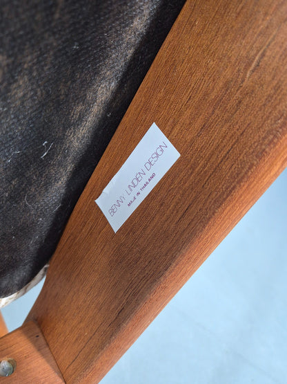 Vintage Benny Linden Carver Chair Teak Frame 1970s Retro MCM Original EB13060