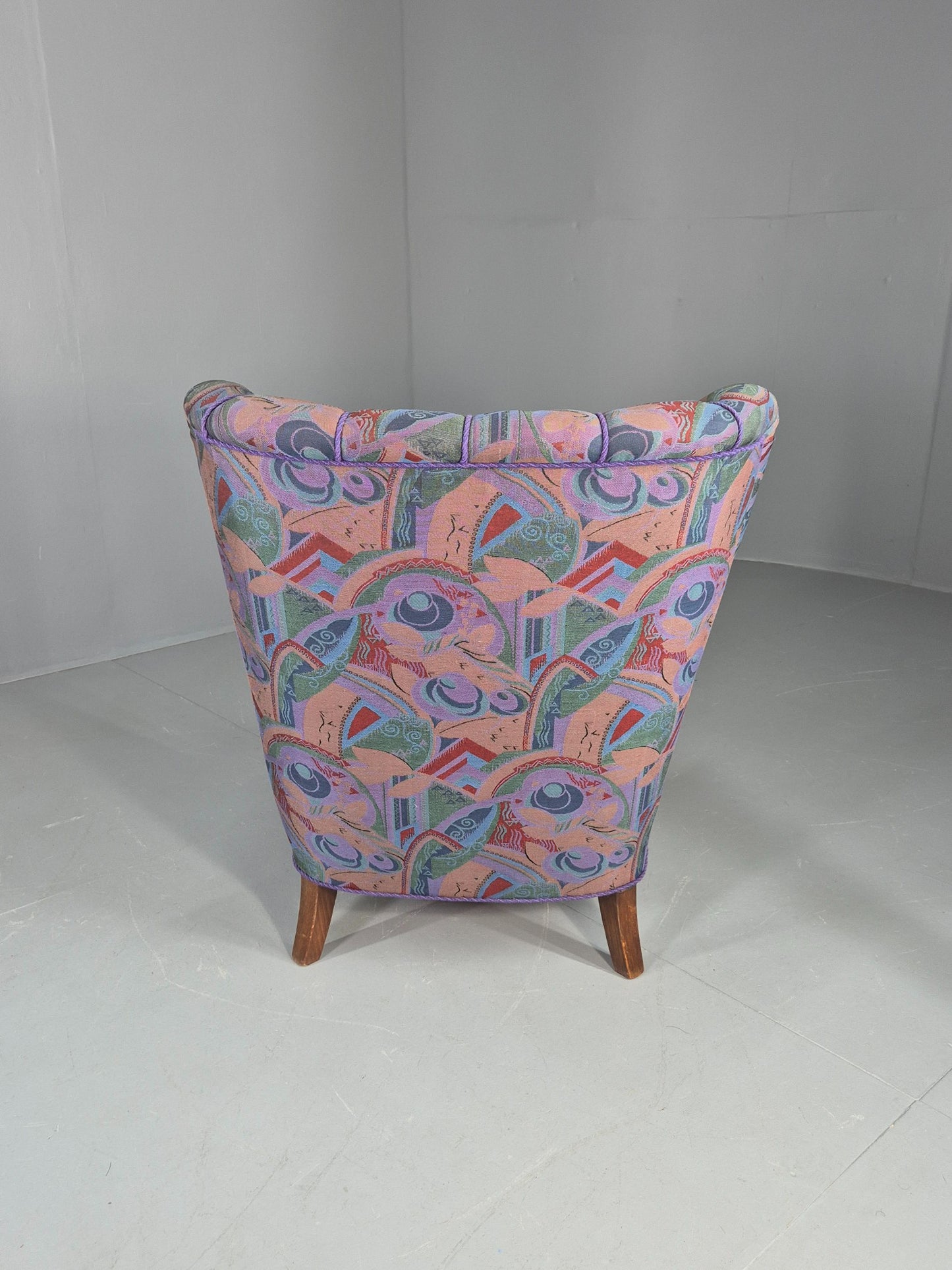 Vintage Danish Art Deco Armchair with 1980s Purple Makeover Retro MCM EB12763