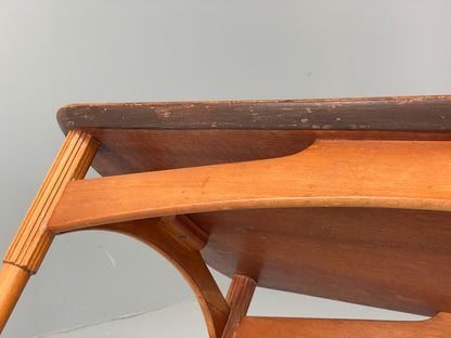 Vintage 1940s Coffee Table Swedish Flamed Mahogany Carved Legs EB11965