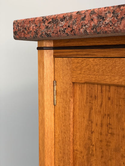 Modern Oak Granite Sideboard Solid Bespoke With Shelving Inlay EB13118