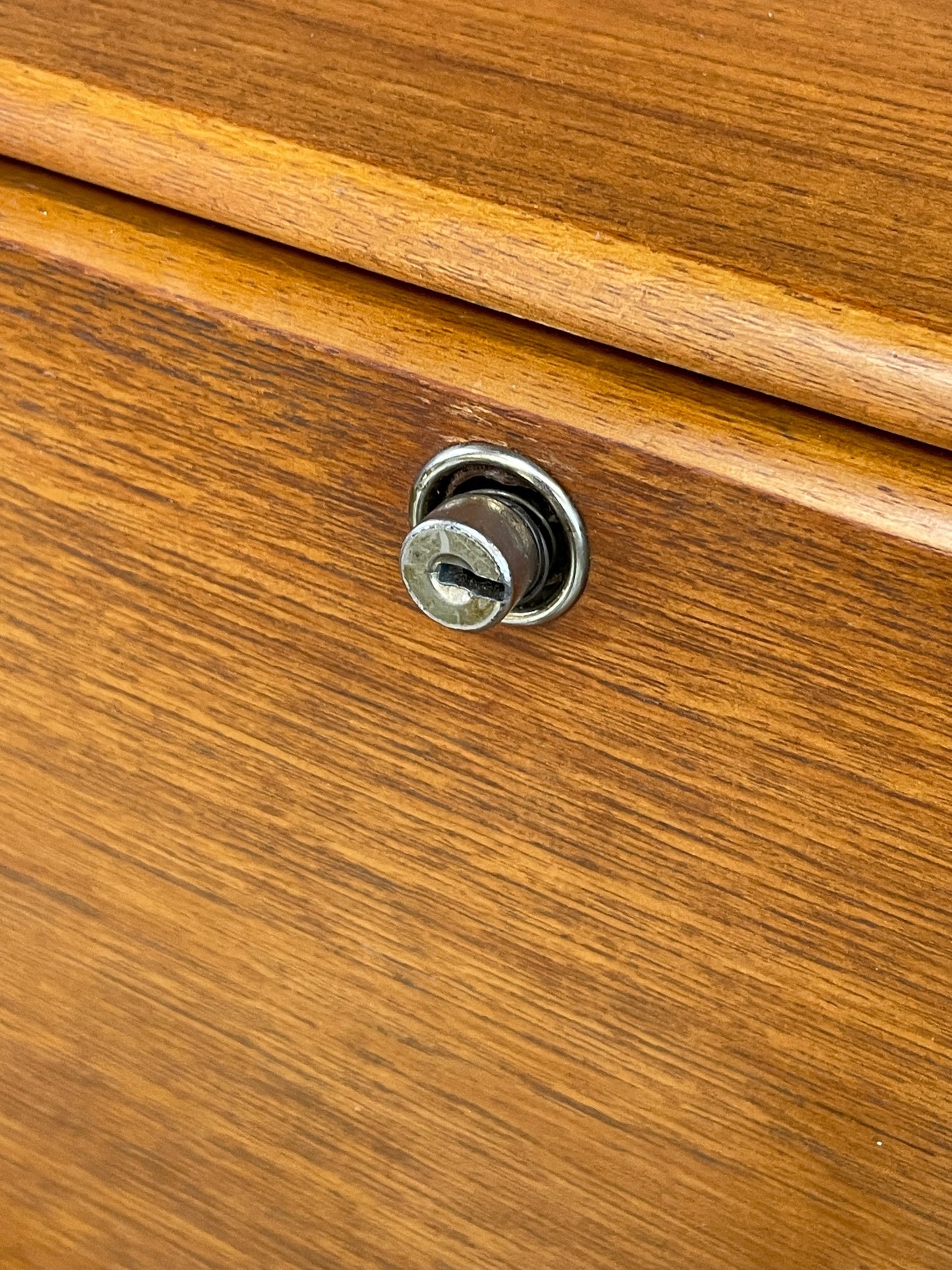 Vintage Teak Writing Desk Bureau 1960s Mid Century Retro Chest Drawers EB12829