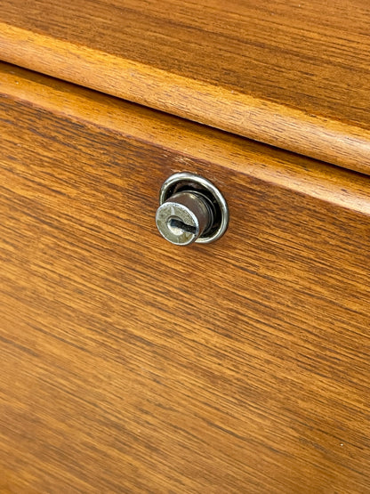 Vintage Teak Writing Desk Bureau 1960s Mid Century Retro Chest Drawers EB12829