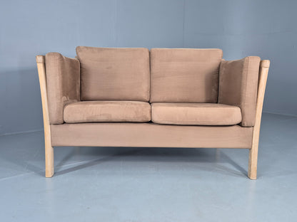 Vintage 2 seater Sofa 1980s Danish Beech Ends Retro Mid Century Modern Eb12561