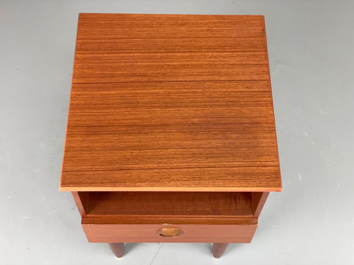 Vintage Teak Bedside Cabinet By Shreiber Mid Century Drawer Retro 1960s EB13166