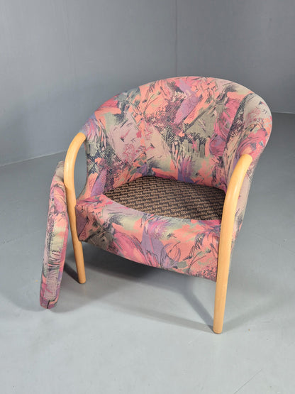 Vintage 1980s Stouby Colourful Tub Chair Danish Design Quality Retro EB12135