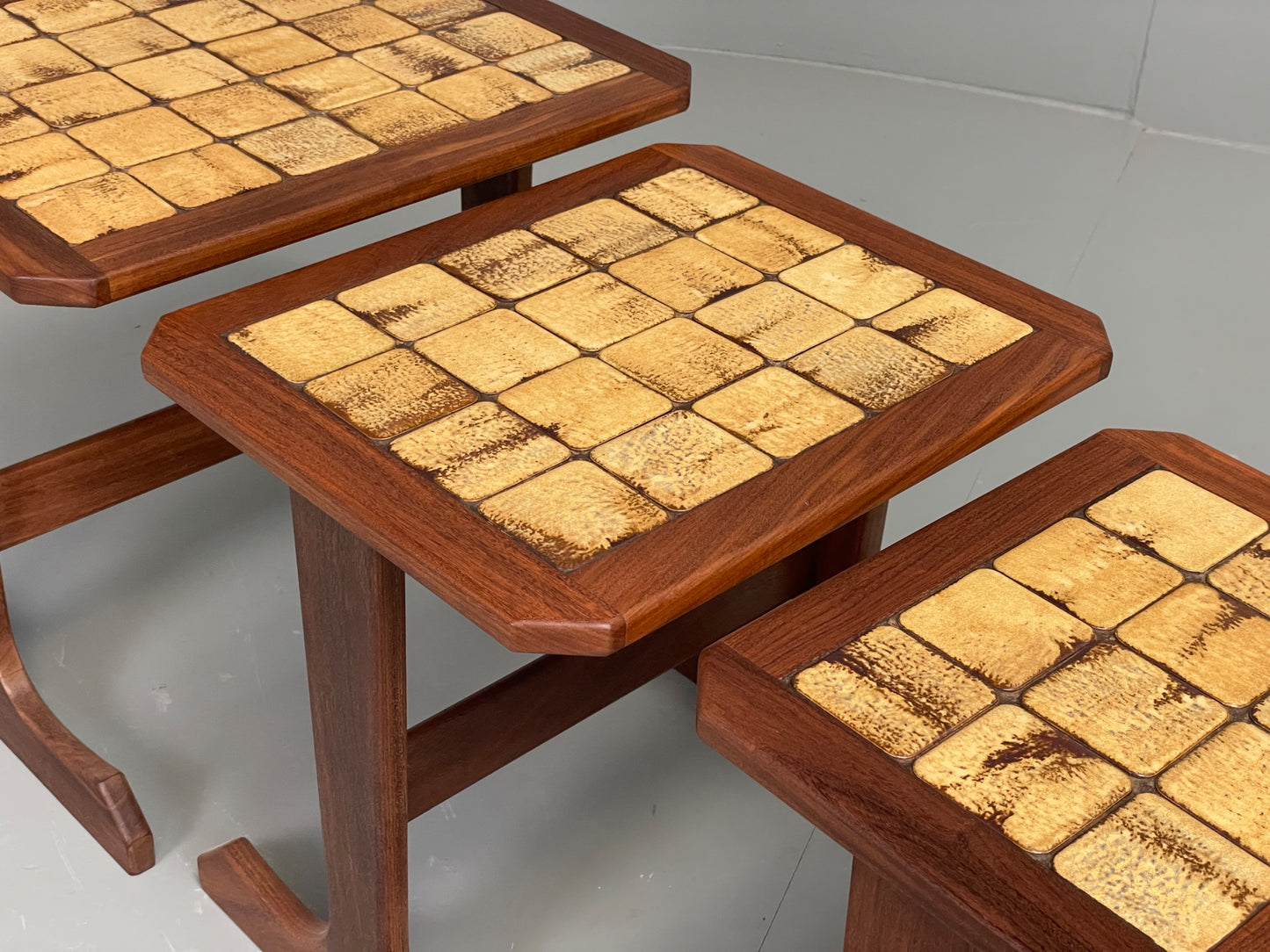 Vintage G Plan Nesting Tables Teak Tile Top Mid Century 1960s Set Of 3 EB12886