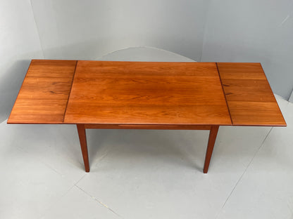Vintage Teak Dining Table 1960s Danish Extending Draw Leaf EB12340