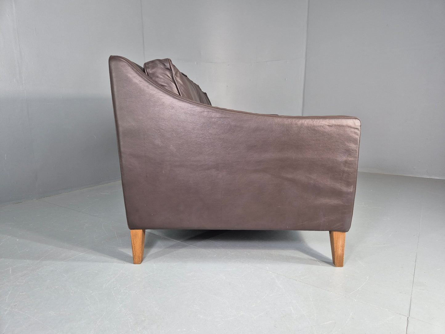 Vintage Scandinavian Style 3 Seat Sofa Sofa.com Brand Brown Leather EB12307