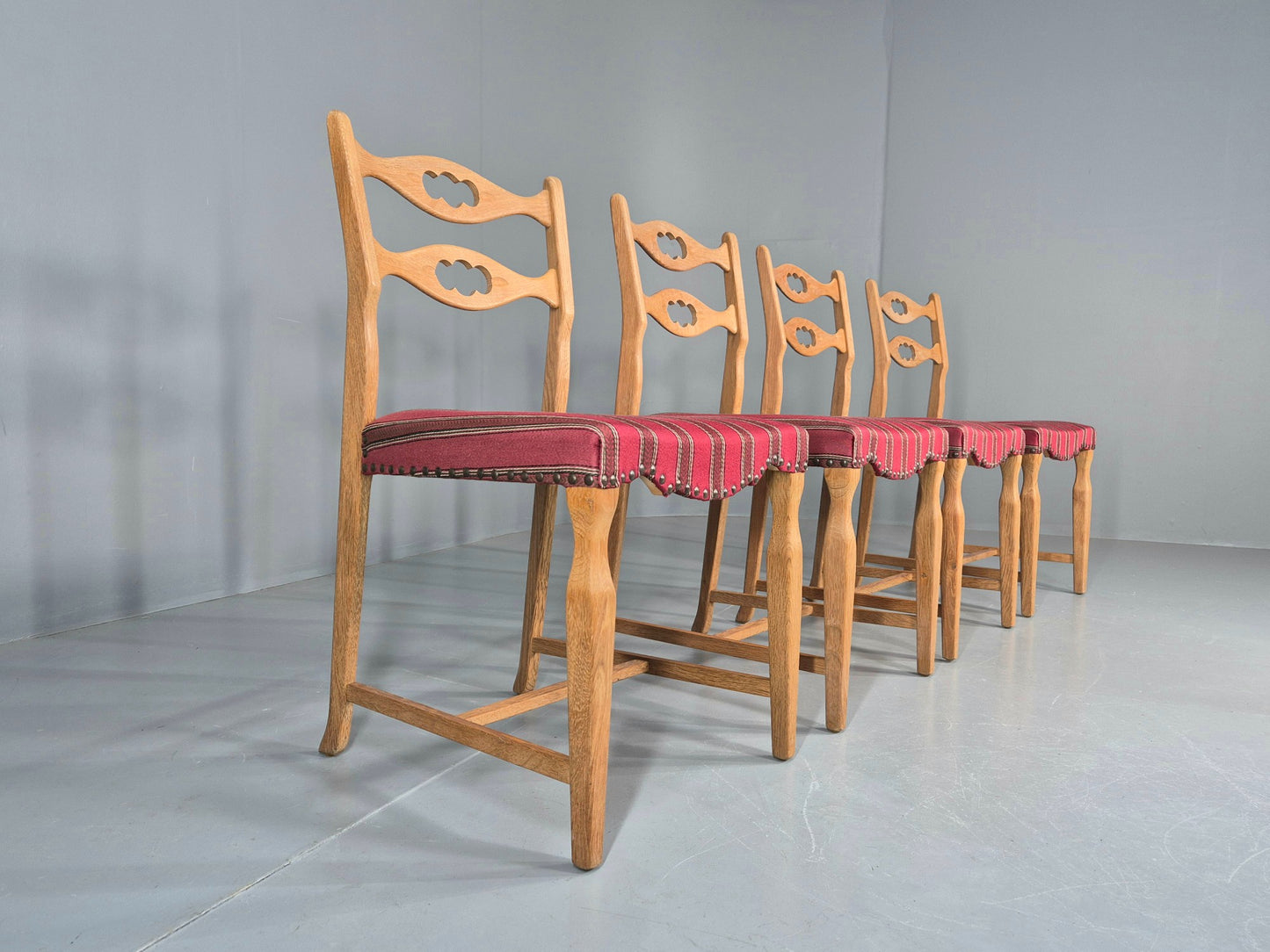 4 Vintage Henning Kjaenulf Oak dining chairs 1970s Danish Retro EB12110