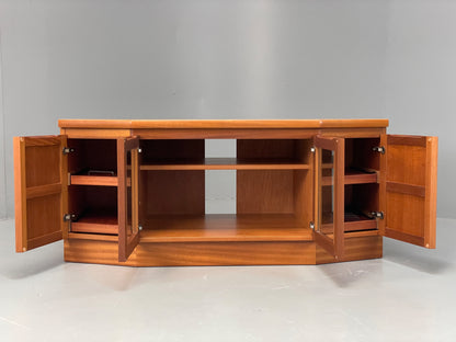 Vintage Teak Media Unit By Nathan Retro Squares HiFi TV Cabinet EB12938