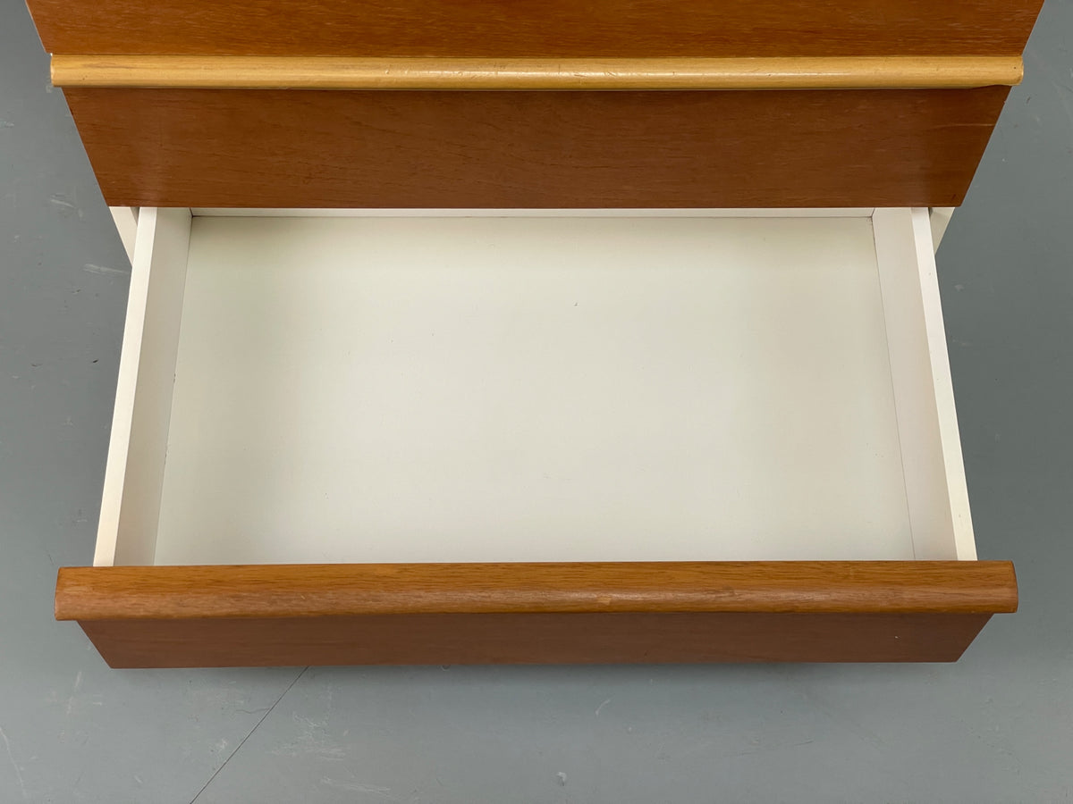 Vintage 1960s Teak Chest Of Drawers Tallboy Mid Century White Retro EB12959