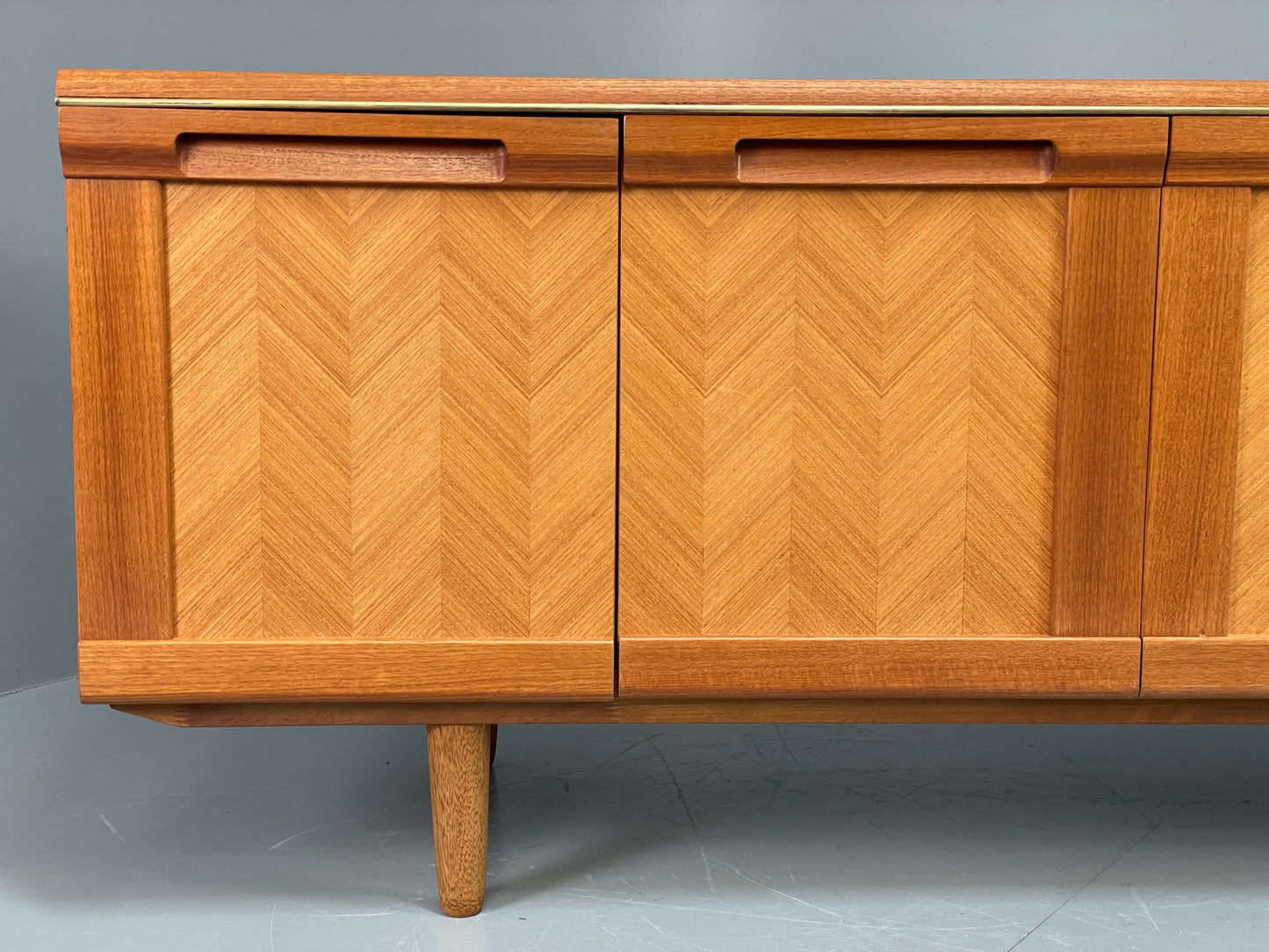 Vintage G-Plan Teak Sideboard 1970s Herringbone Pattern Shelving Retro EB12084
