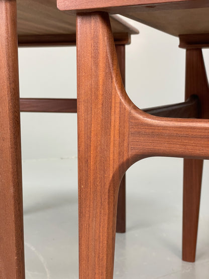 Vintage Teak Nesting Tables By Poul Hundevad Danish Mid Century Pair EB12281