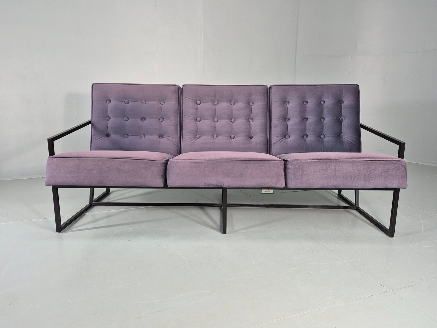 Vintage 3 Seater Sofa Modern Design Orange Box Lossit Purple Velvet EB12800