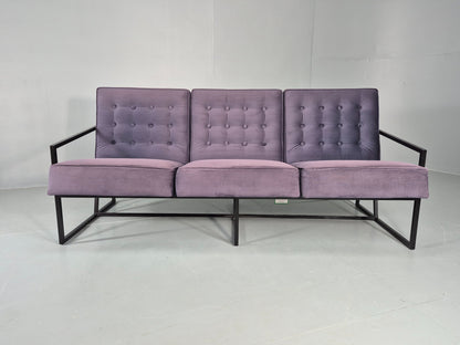 Vintage 3 Seater Sofa Modern Design Orange Box Lossit Purple Velvet EB12800