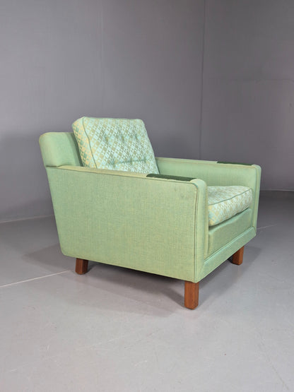 Vintage Mid Century Lounge Chair 1960s SwedishDux Green Retro EB07716