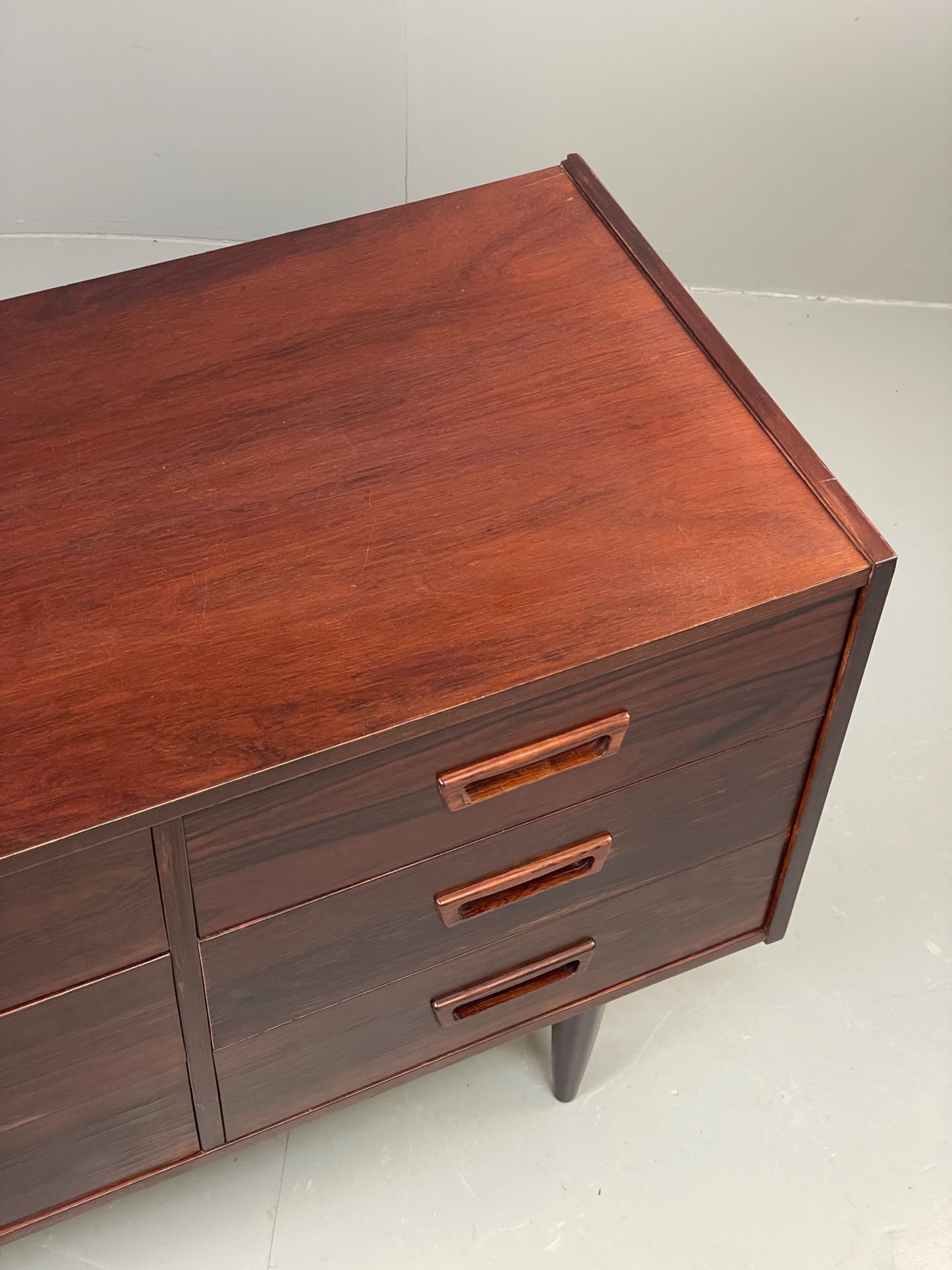 Vintage Chest Of Drawers 1960s Danish Mid Century Darkwood EB12360