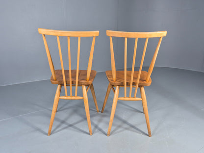 2 Vintage Ercol Dining Chairs Model 391 1960s Originals Retro MCM EB12484