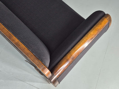 Vintage Danish Drop End Sofa Baroque Revival 1920s Antique Carved Wood EB12756