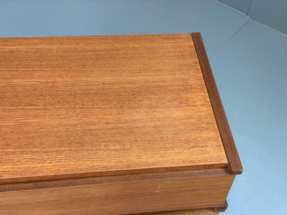 Vintage Chest of Drawers Teak Retro Mid Century White Interior EB13105