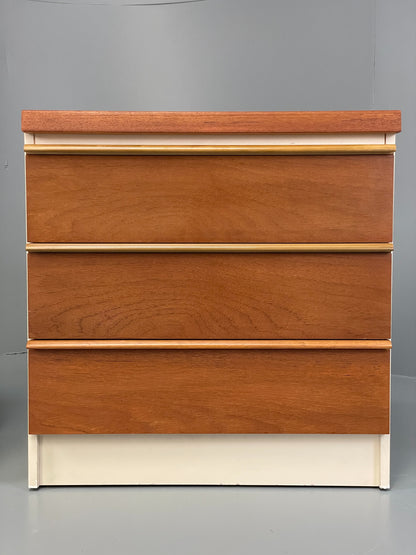 Vintage Bedside Cabinets Teak Pair Chest Of Drawers Retro 1970s White EB12625