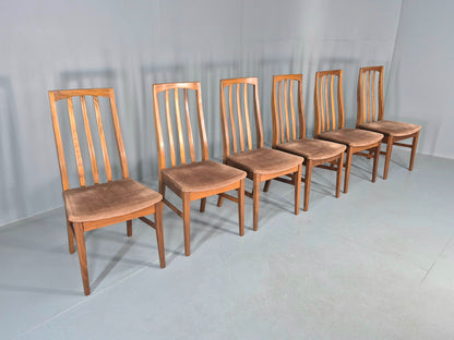 6 Vintage Mid Century Dining Chairs Teak 1970s Original Retro EB12254