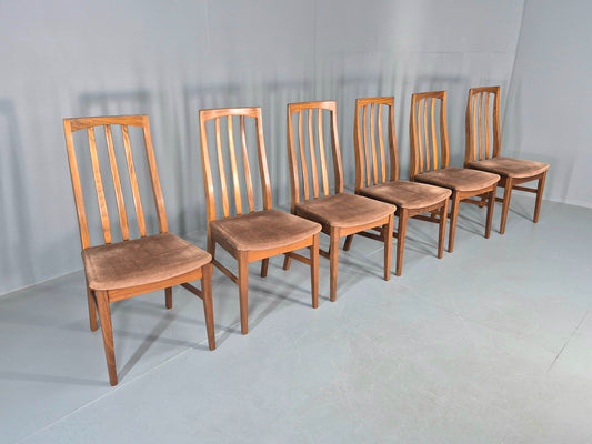 6 Vintage Mid Century Dining Chairs Teak 1970s Original Retro EB12254