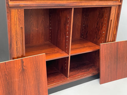 Vintage Danish Wall Unit Mid Century 1960s Tambour Shelving Cabinet Retro 13100